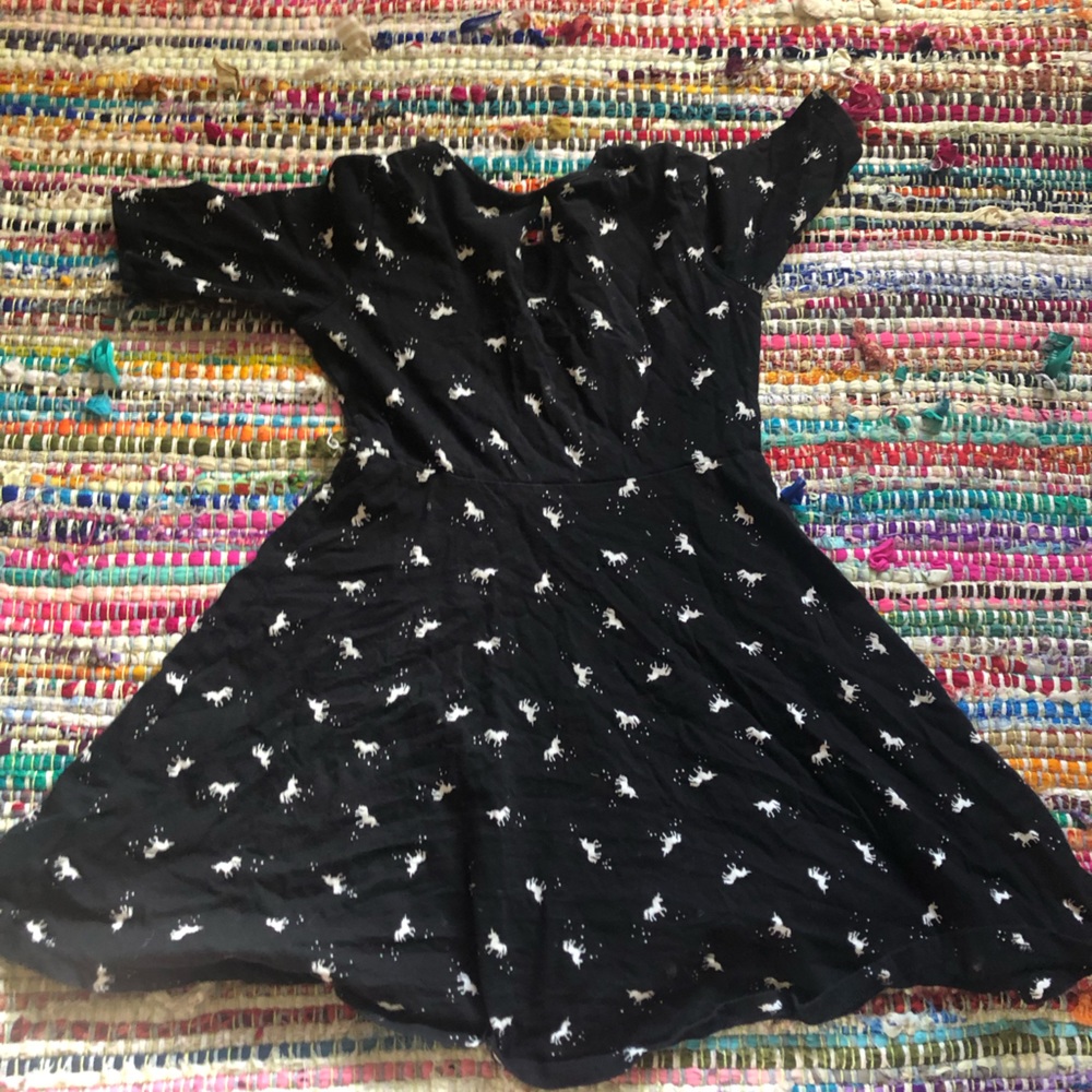 Black unicorn long sleeved dress shirt